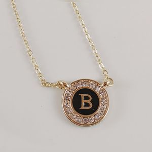 Initial 24kt  Gold Austrian Crystal Necklace NEW